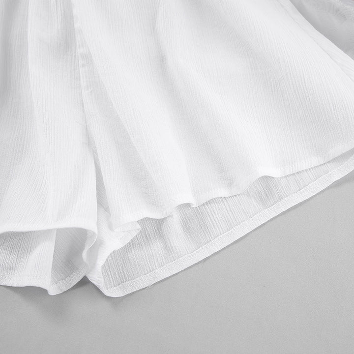 Dame modernt Crop-Top og Mini-nederdel sæt med afslappet knude-detalje Stilla