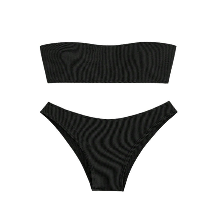 Dame Bandeau-Bikini sæt med raffineret ribdesign Skovae