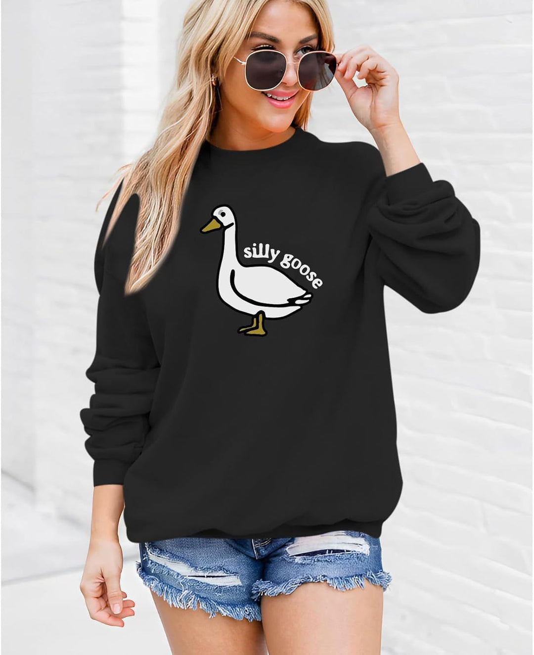 Kvinders sweatshirts med legesyg andemotiver og afslappet pasform Stilla