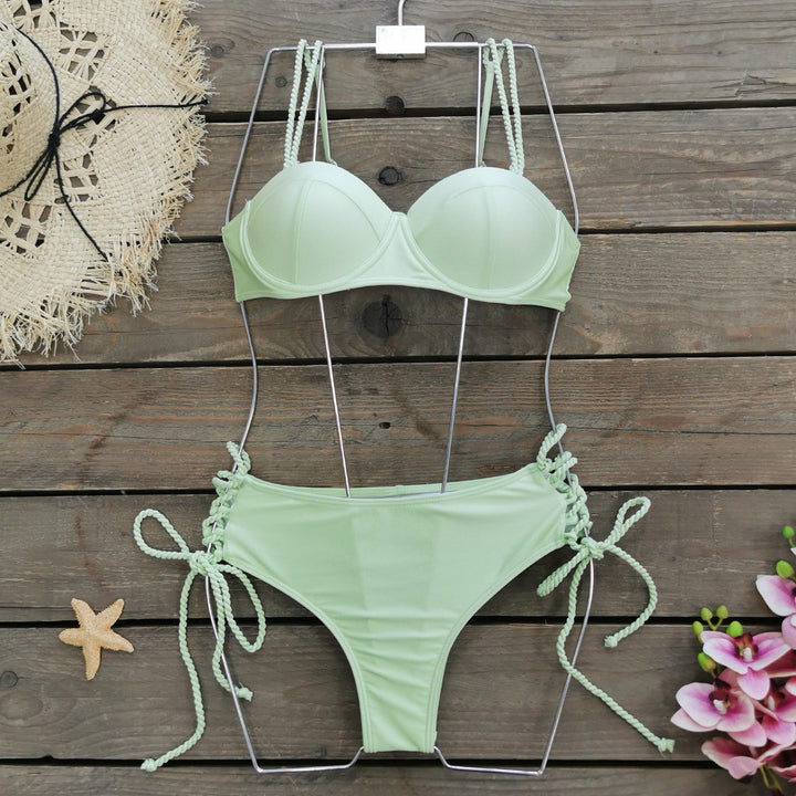 Damer Bikini-sæt med justerbare stropper og sidelommer detaljer Stilla