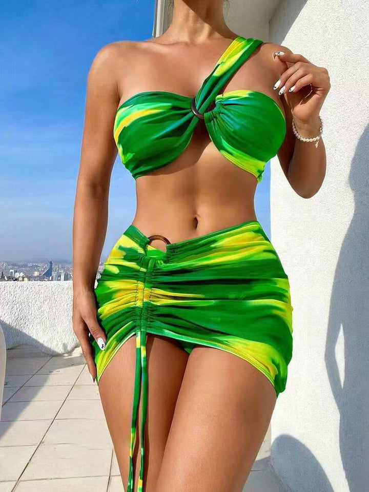 Dame Bikini-sæt med asymmetrisk top og raffineret indpakningsdesign Stilla