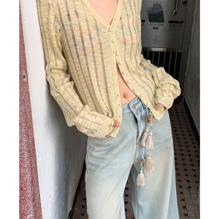 Dame elegant og luftig bluse med knaplukning Stilla