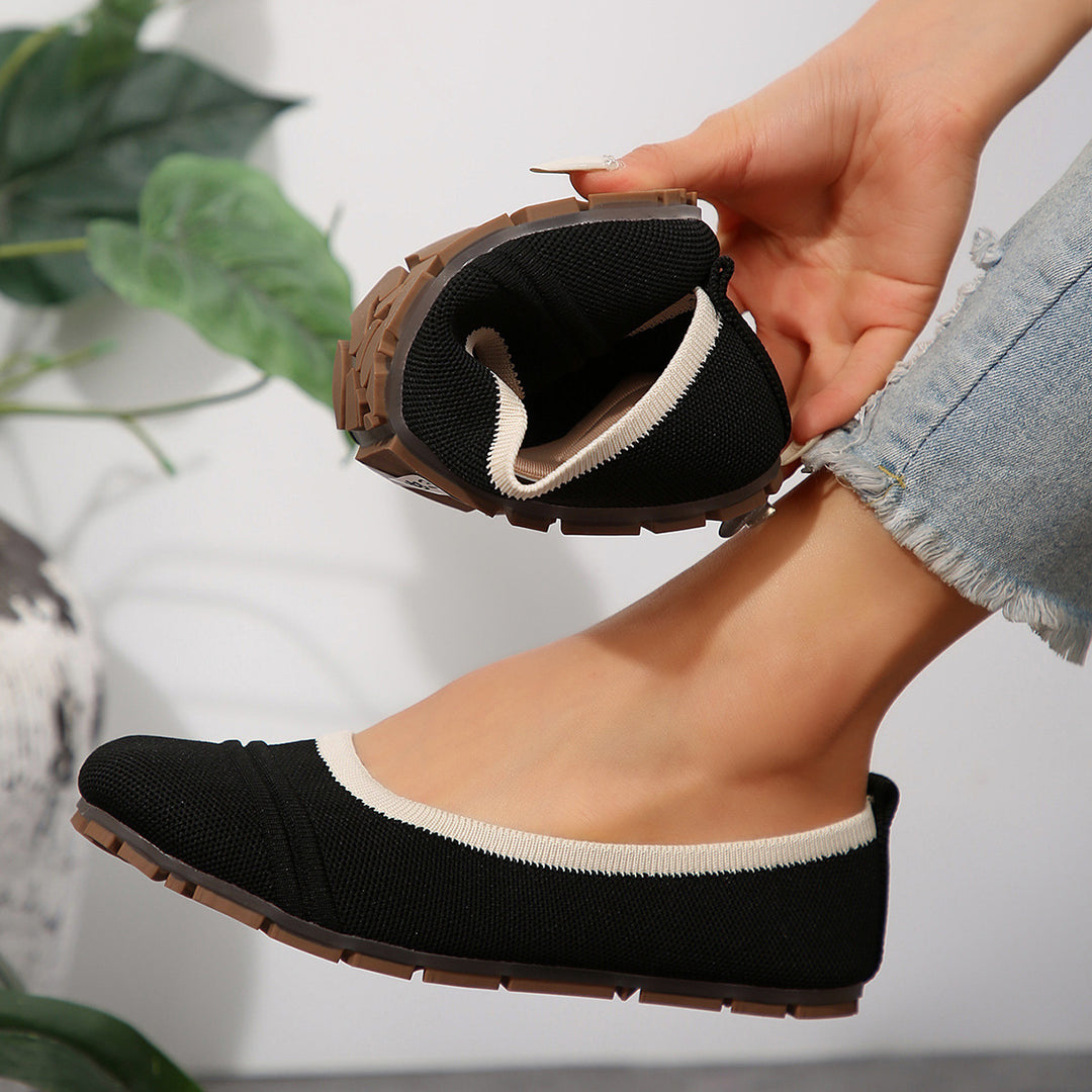 Dame Åndbare Ballerinas i fleksibelt materiale Stilla