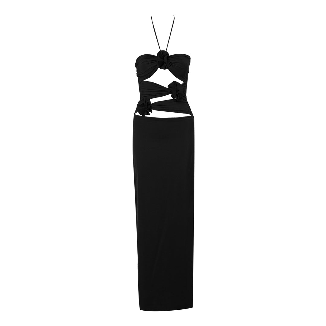 Dame Elegant Aftenkjole med raffineret indpakningslook og florale detaljer Stilla