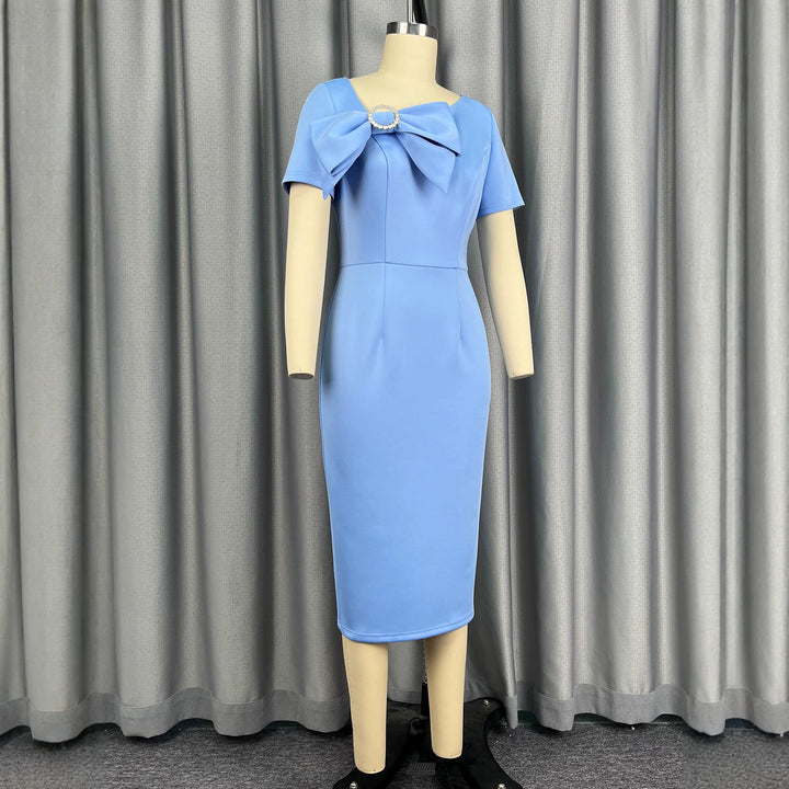 Dame pencil dress with elegant bow Skovae