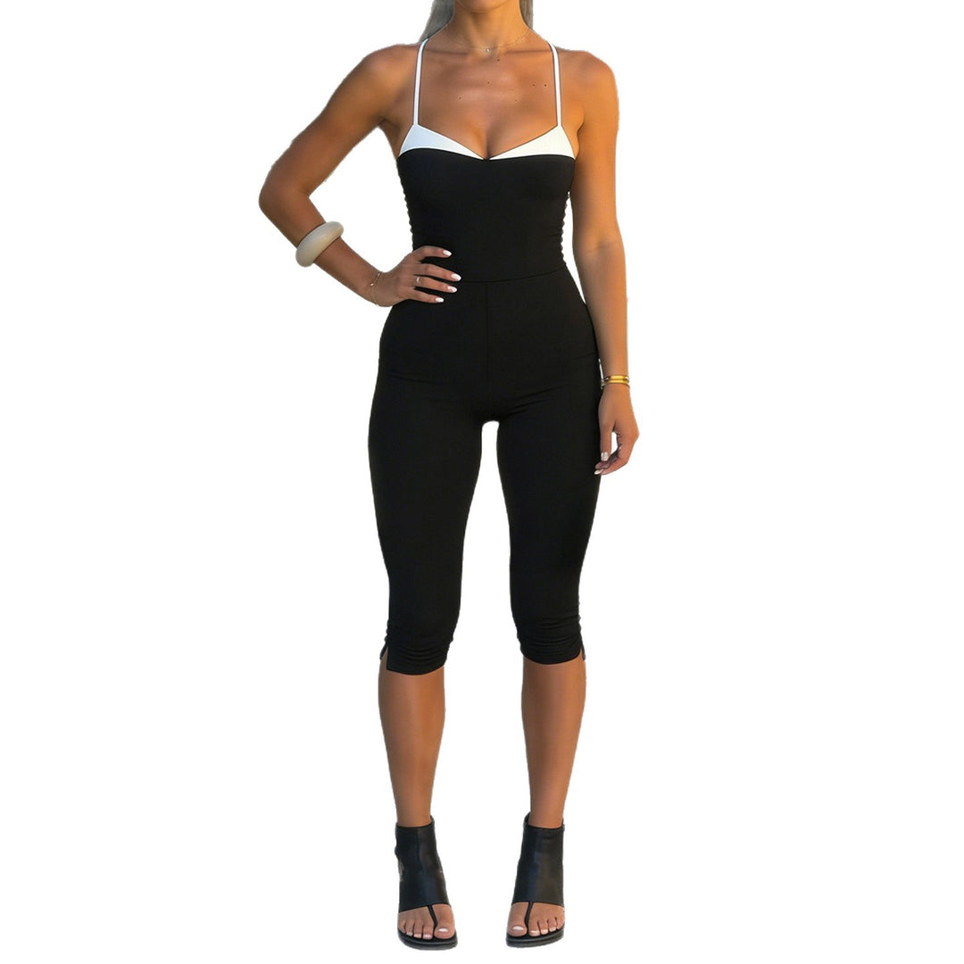 Dame elegant jumpsuit med brystparti og justerbare stropper Skovae