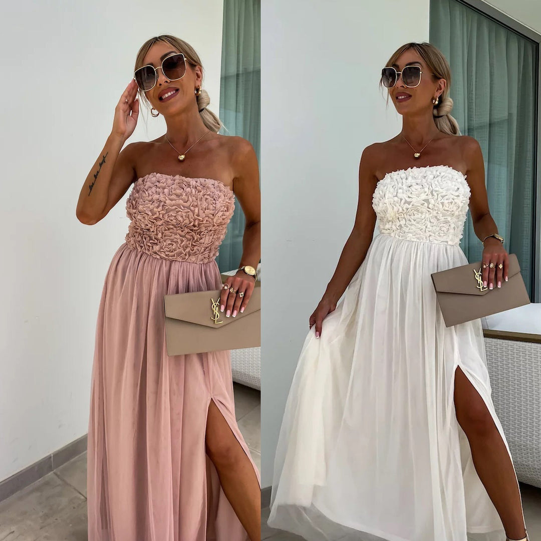 Stilla | Elegant Blomster Bustier Maxikjole