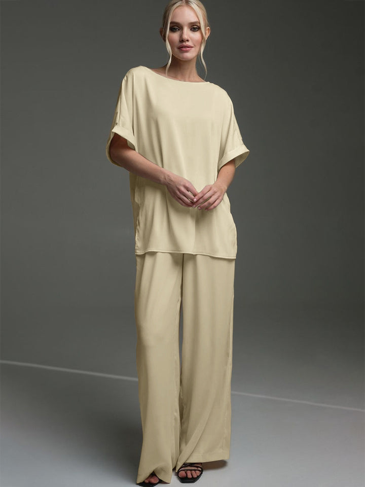 Dame Elegant loungewear-sæt med løs pasform og luksuriøse stoffer Stilla