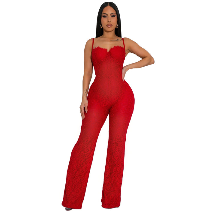 Dame Elegant Bodysuit i blonde med gennemsigtigt design og dyb udrigning Stilla
