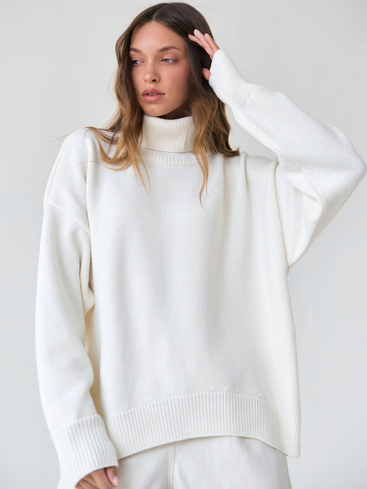 Dame Oversized Pullover med højstående krave Stilla