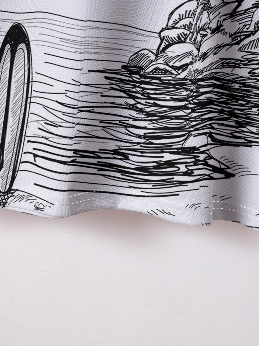 Herre polo shirt med kreativt surfer- og palmemotiv Stilla