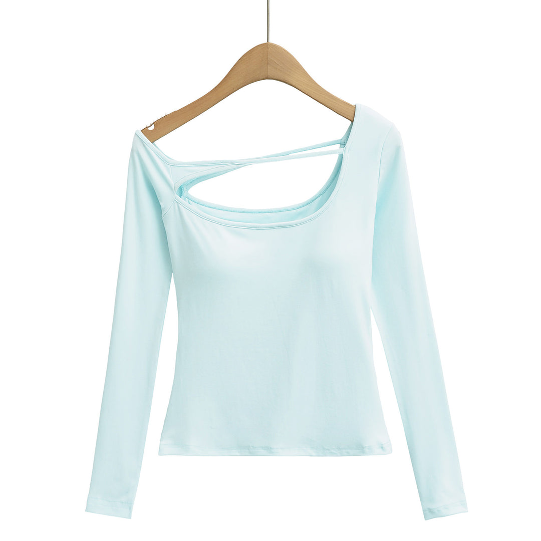 Dame langærmet top med innovativt cut-out-design og figursyet pasform Stilla