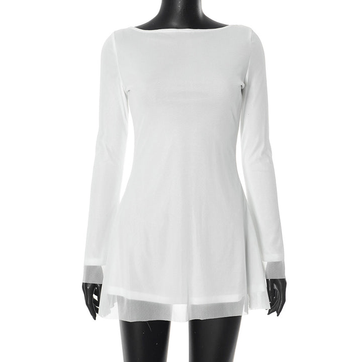 Dame Elegant Langærmet Mini Kjole Stilla