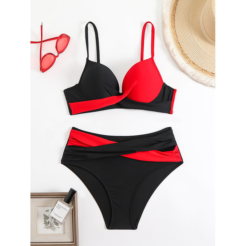 Damer bikini-sæt med moderne indpakningsdesign og justerbare stropper Skovae