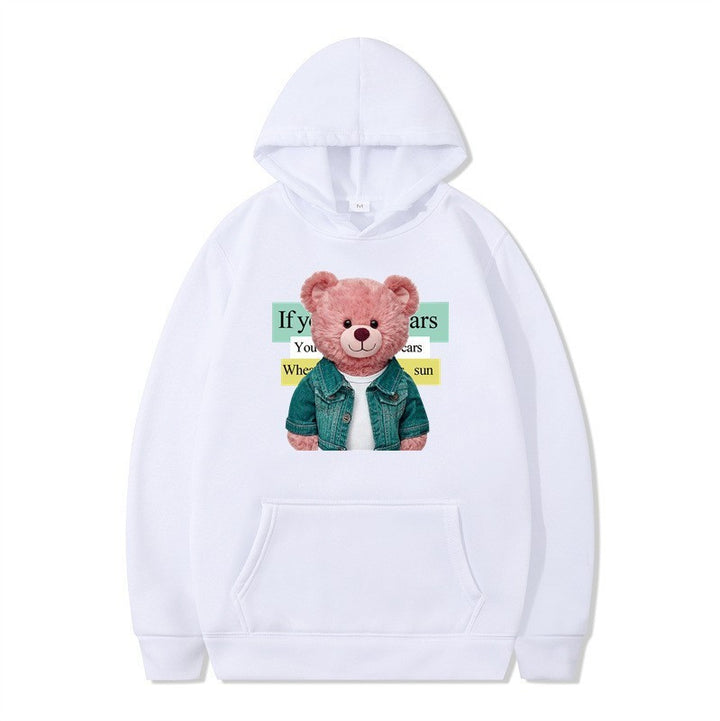 Women Hoodie med sødt bjørnemotiv Skovae