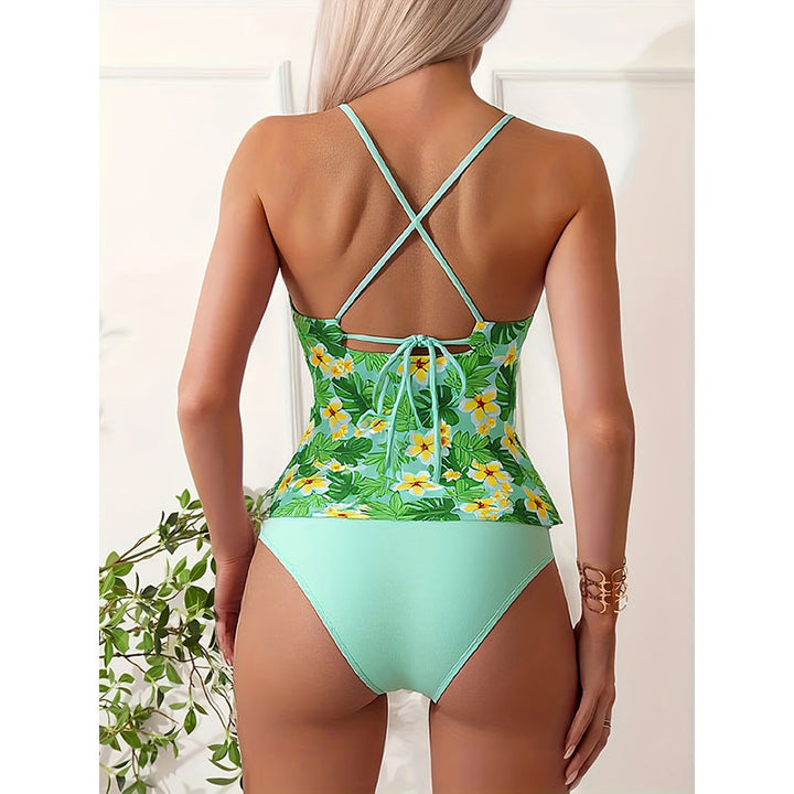 Dame Tankini med floralt design og elegant snit Skovae
