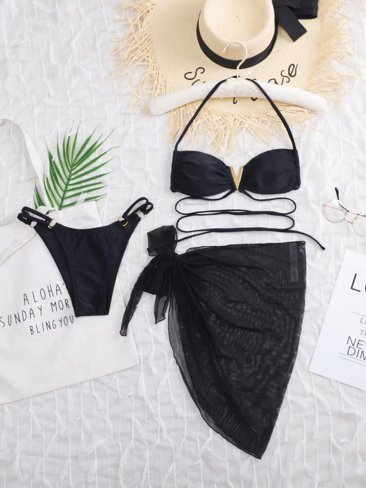 Dame Chic Cut-Out Bikini sæt med indpakningsskørt Stilla
