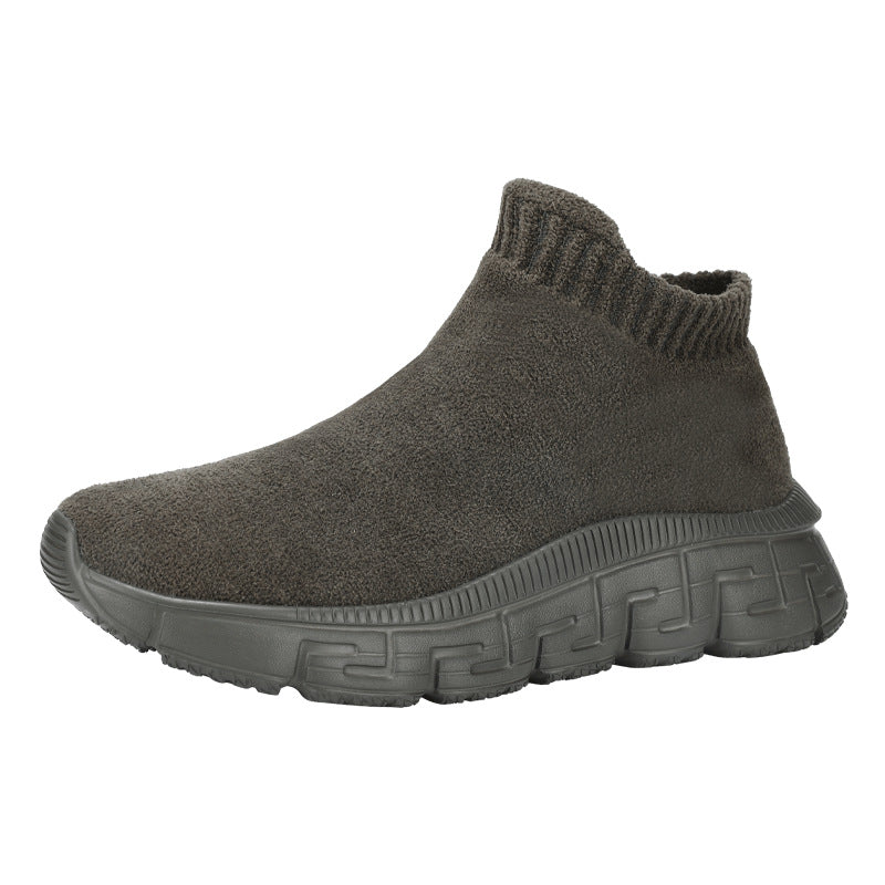 Dame nan hyggelige Sok-Sneaker i teddy-velour med elastisk skaft og stødabsorberende profilsål Skovae