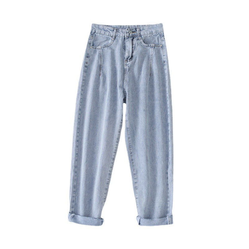 Kvindernes højtaljede jeans i klassisk mom style med opfoldede kanter