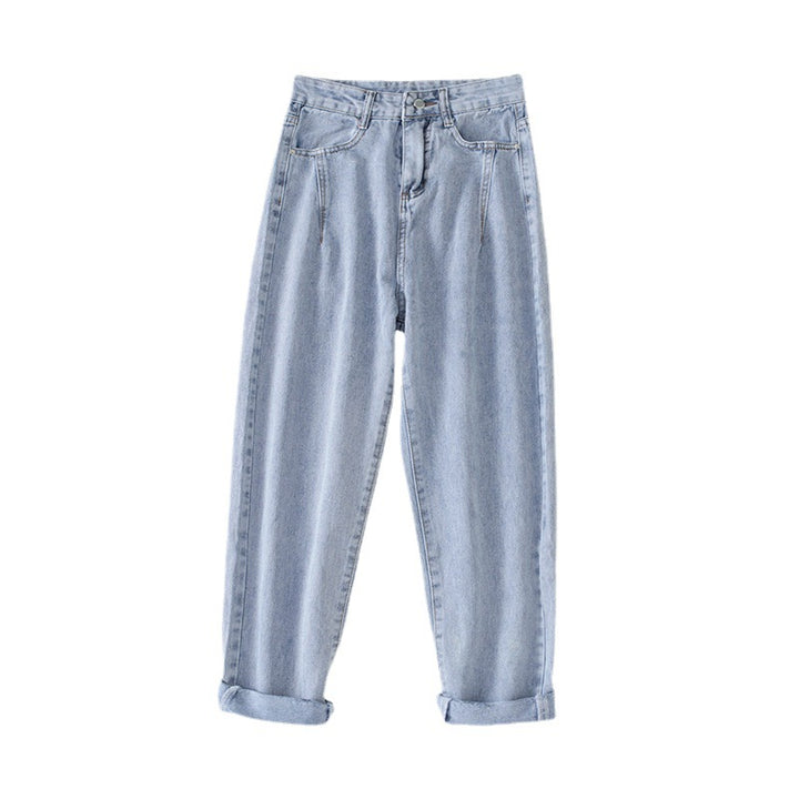 Kvindernes højtaljede jeans i klassisk mom style med opfoldede kanter