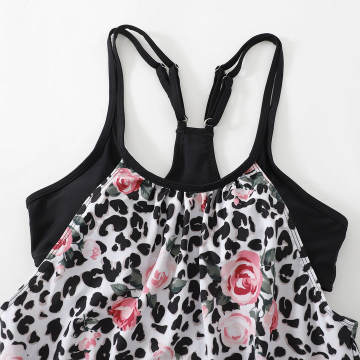 Dame Tankini med blomstret print og sporty snit Stilla
