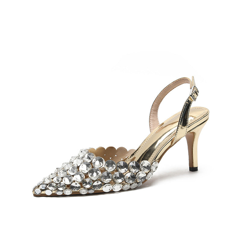 Dame Slingback Pumps med glitrende rhinsten Stilla