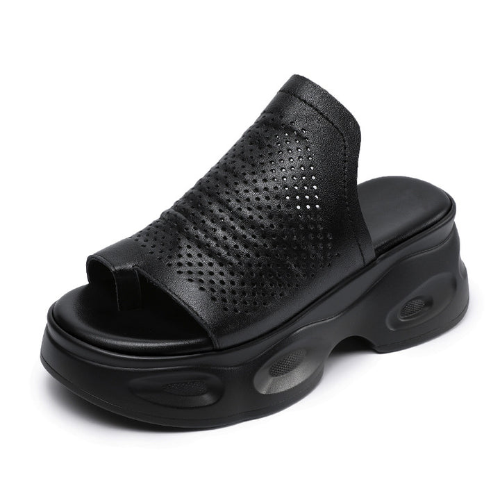 Femme Open-Toe Komfort Mules med hulmønster Stilla