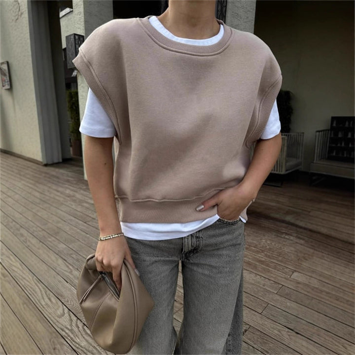 Kvinder casual oversized sweatshirt med brede ærmer og høj talje Skovae