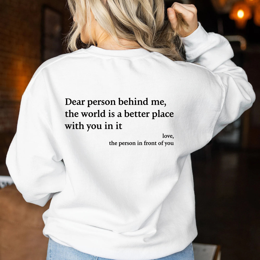Kvinders sweatshirt med inspirerende skrift Skovae