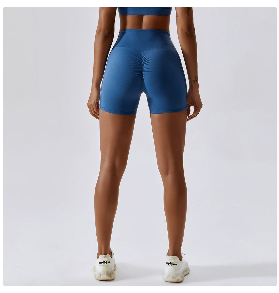 Stilla | Drying Nude Feel Yoga Shorts Hip Lifting Pocket Løbe Træningsshorts Til Kvinder