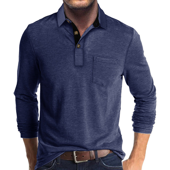 Herrer Langærmet Poloshirt Stilla