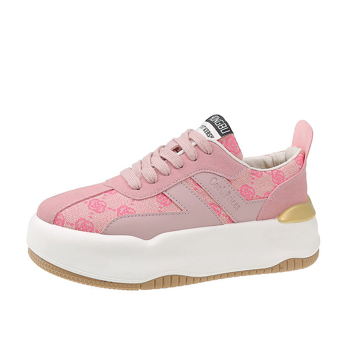 Dame Komfortable Sneakers med tyk plateau og åndbart overmateriale Stilla