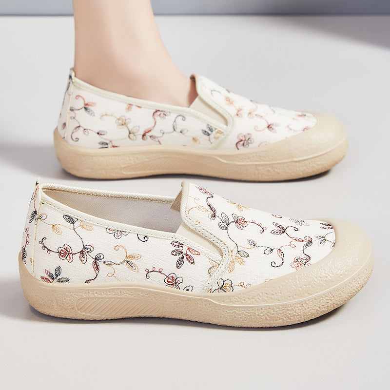 Dame Slip-On Fritidssko med blomsterdesign og skridsikker sål Stilla