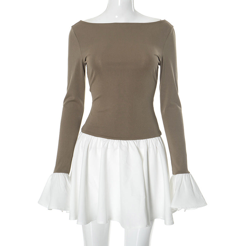 Femme Off-Shoulder Udsmykket Ærme Kjole Stilla