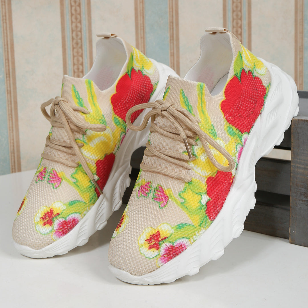 Dame Åndbar Sneakers med blomsterdesign og skridsikker sål Stilla