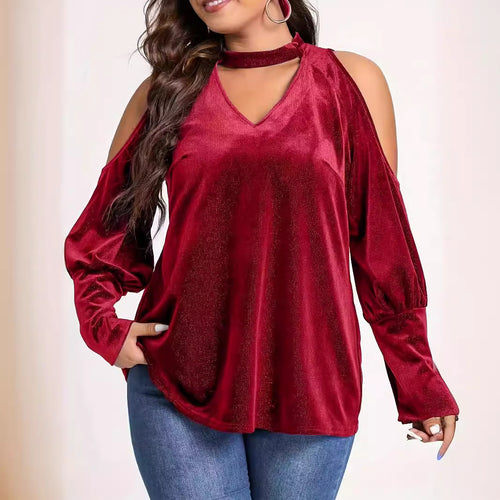 Dame Casual V-hals top med køleskabsfrit Kolletta-design og elegante cut-out ærmer Stilla