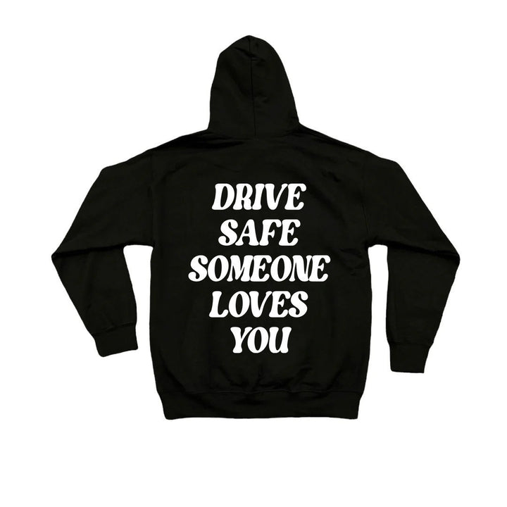 Kvinders hætte sweatshirt med inspirerende tekst og afslappet pasform Skovae