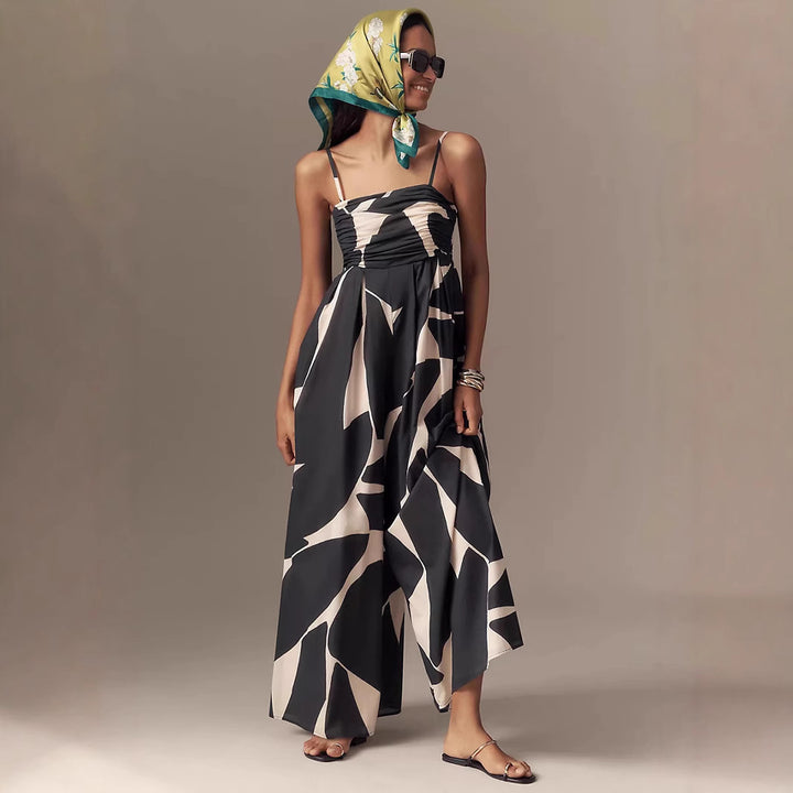 Kvinder Elegant Blomster Maxi Overall Stilla