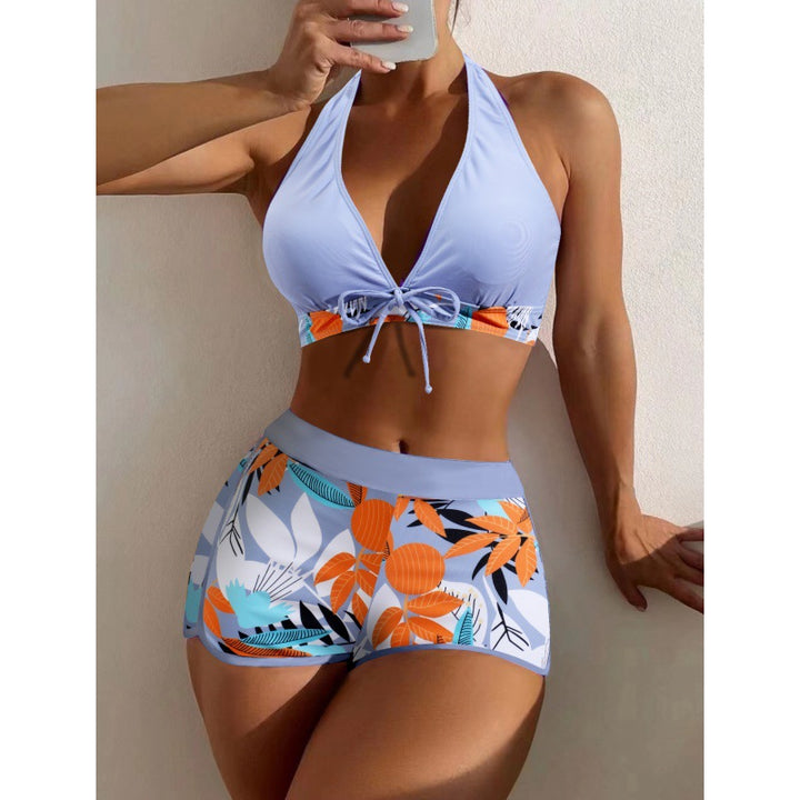 Dame Højhalset Bikini med legesygt Blomsterprint Skovae