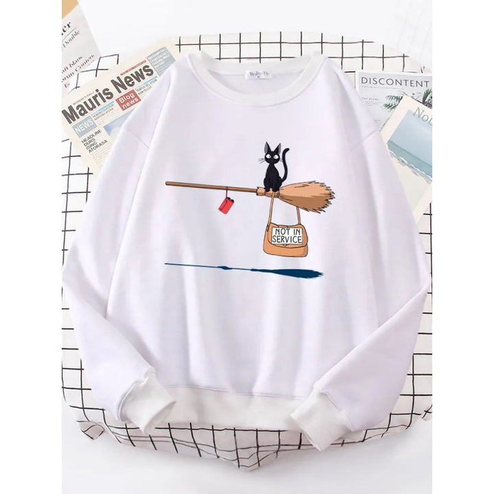 Kvinders sweatshirt med kreativ kat design Skovae