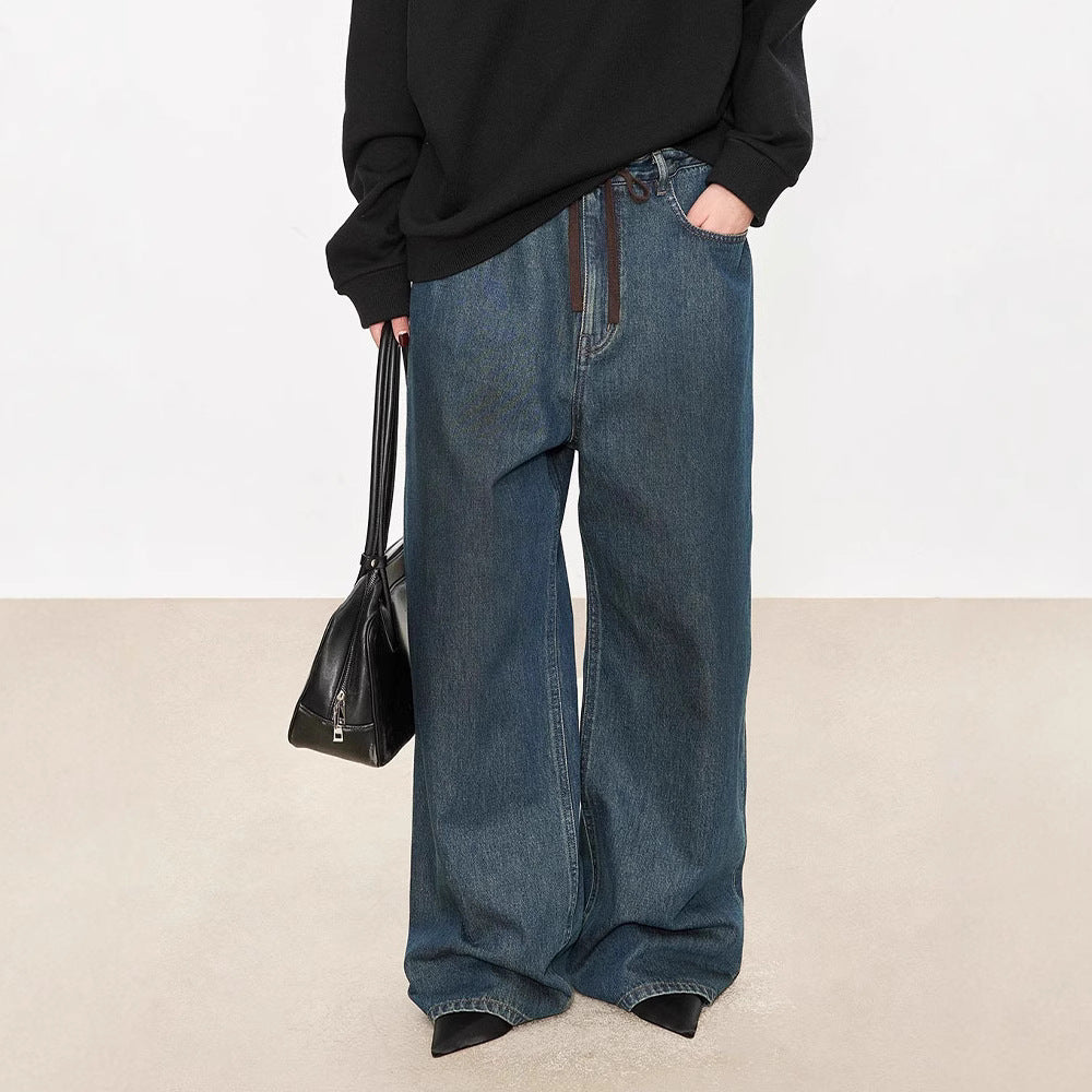 Dame vidde Bootcut-jeans med elastisk bånd og fine detaljer Stilla