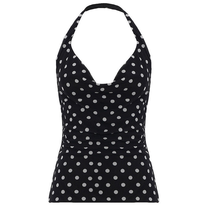 Damen Haltertop mit polka-dots Design und figurbetontem Schnitt Skovae