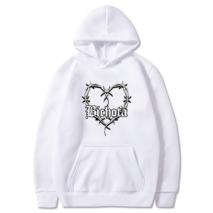 Kvinders hoodie med unikt hjerte design og broderet skrift Skovae