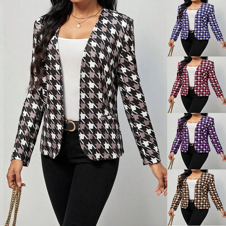 Dame Modischer Blazer i Ikat-design med elegant snit Stilla