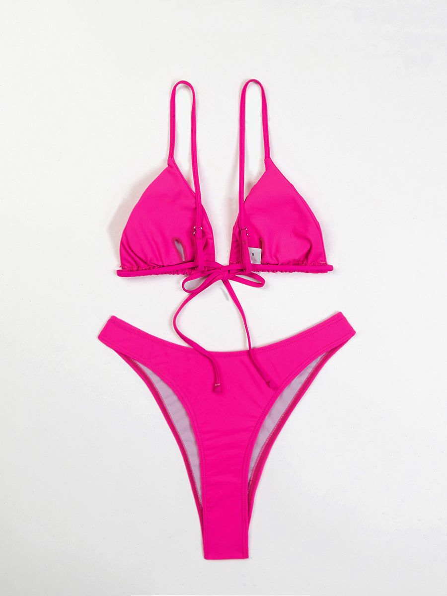 Dame Triangel-Bikini-Sæt med justerbare stropper og høj benudskæring Stilla