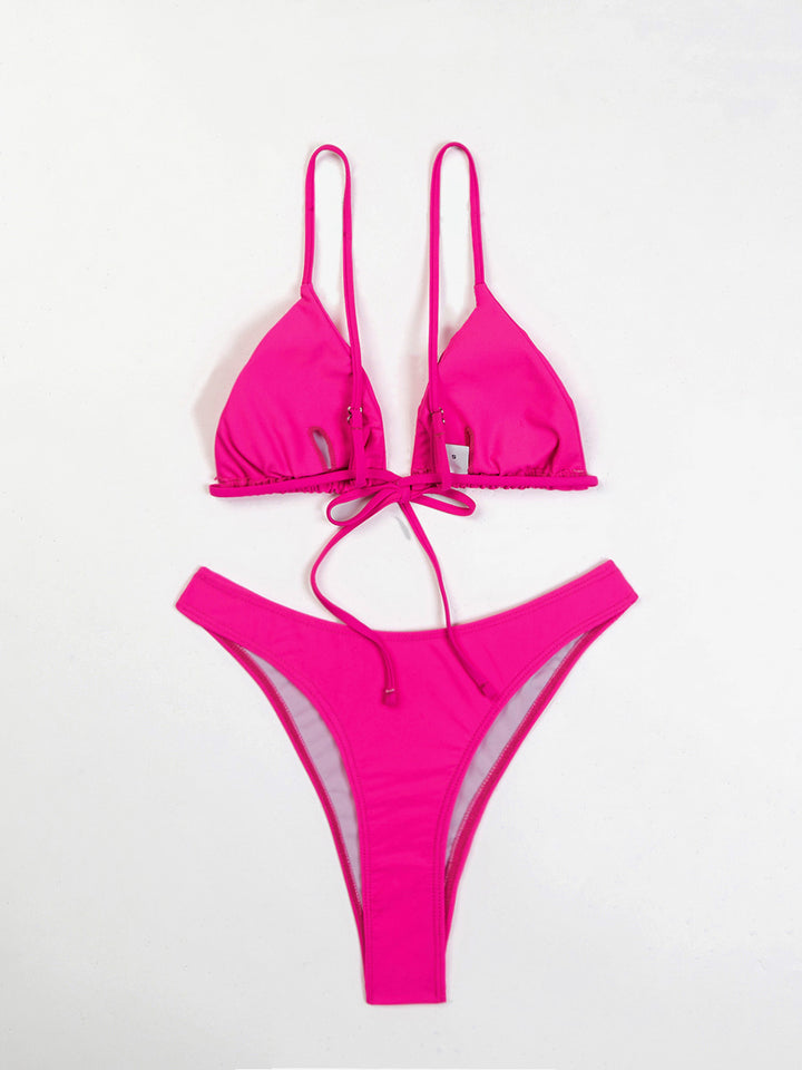 Dame Triangel-Bikini-Sæt med justerbare stropper og høj benudskæring Stilla