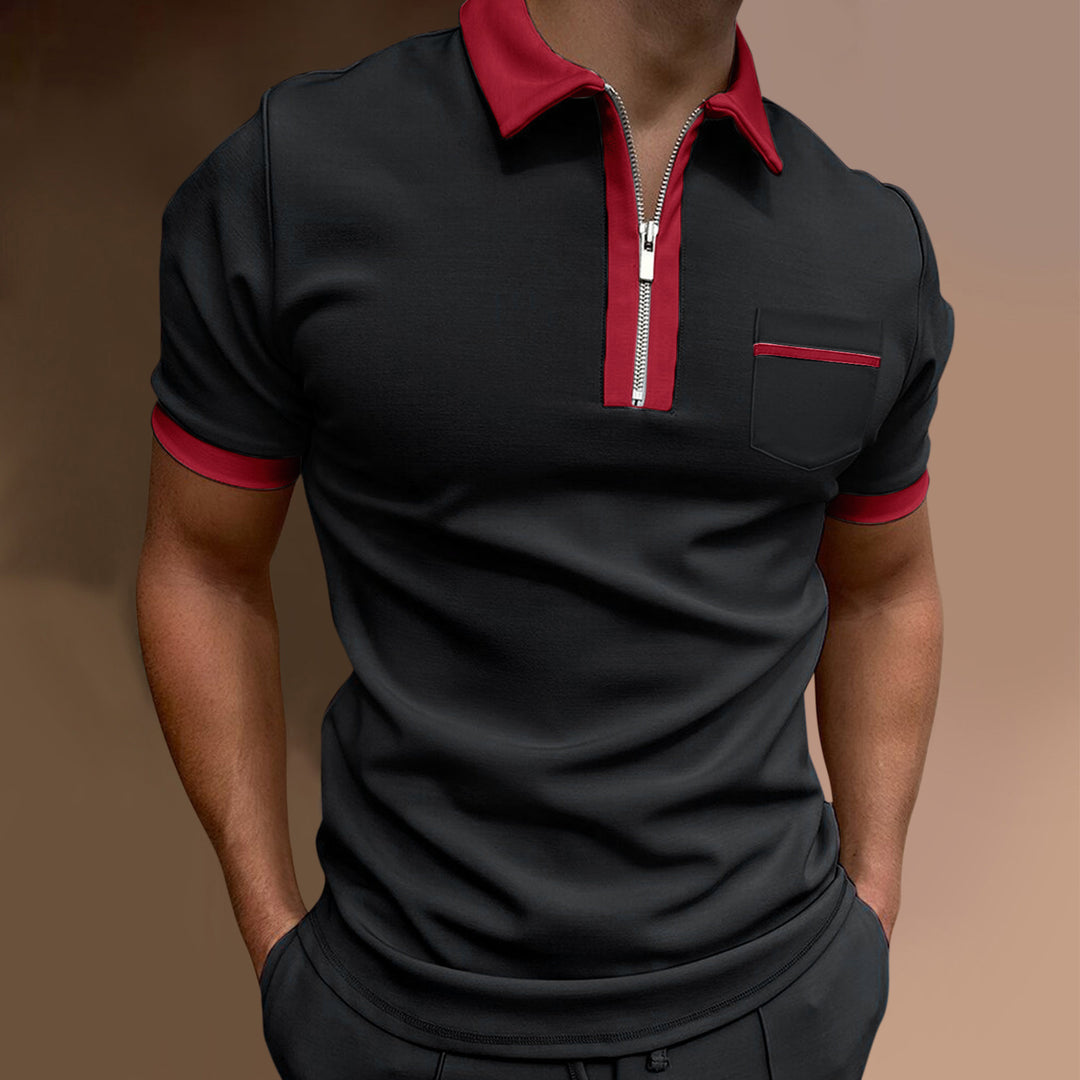 Herre Zip-Front Stilfuld Poloshirt Stilla