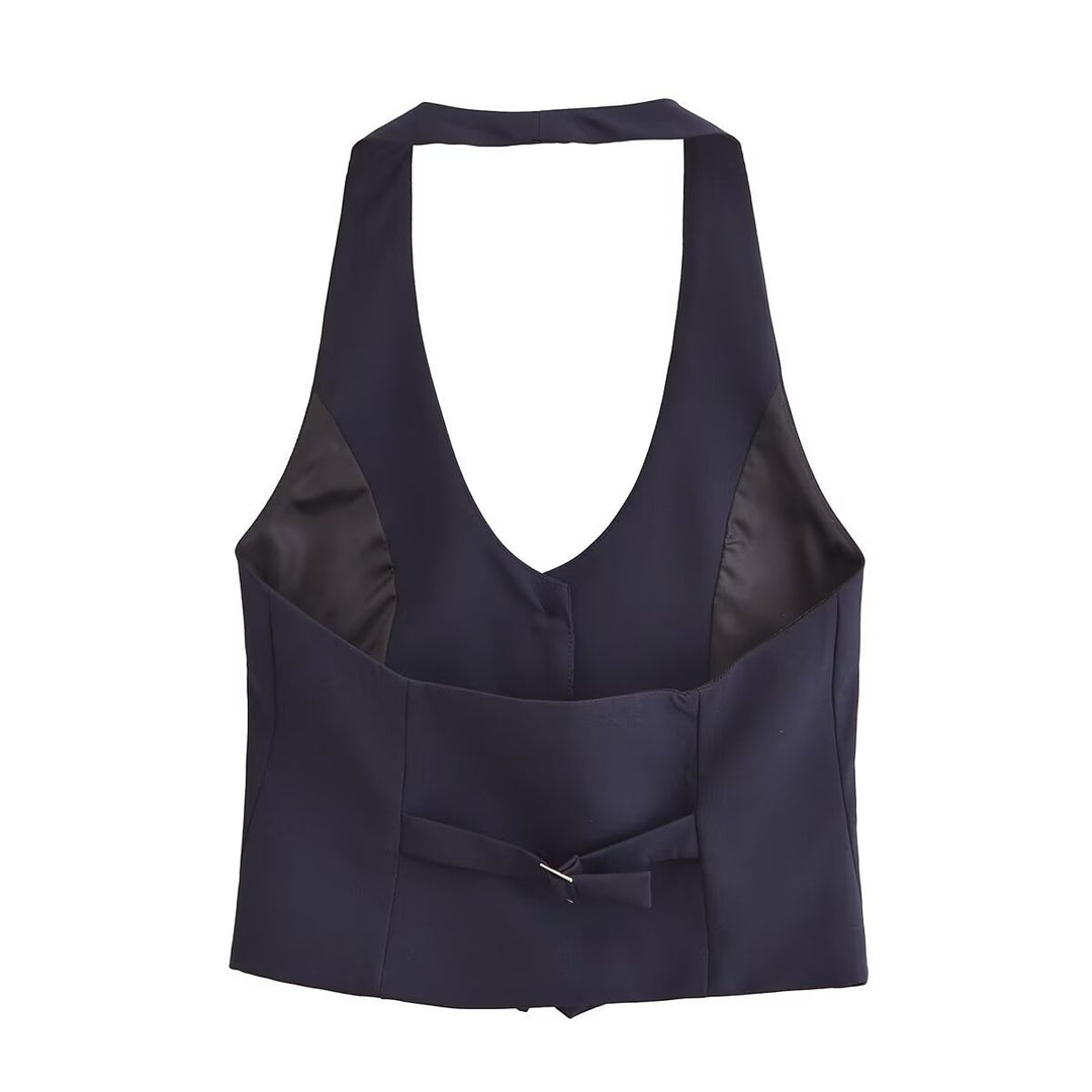 Femme Tailored Halterneck Vest Stilla