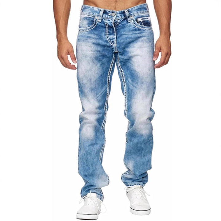Herrer afslappede jeans i moderne brugt-look Stilla