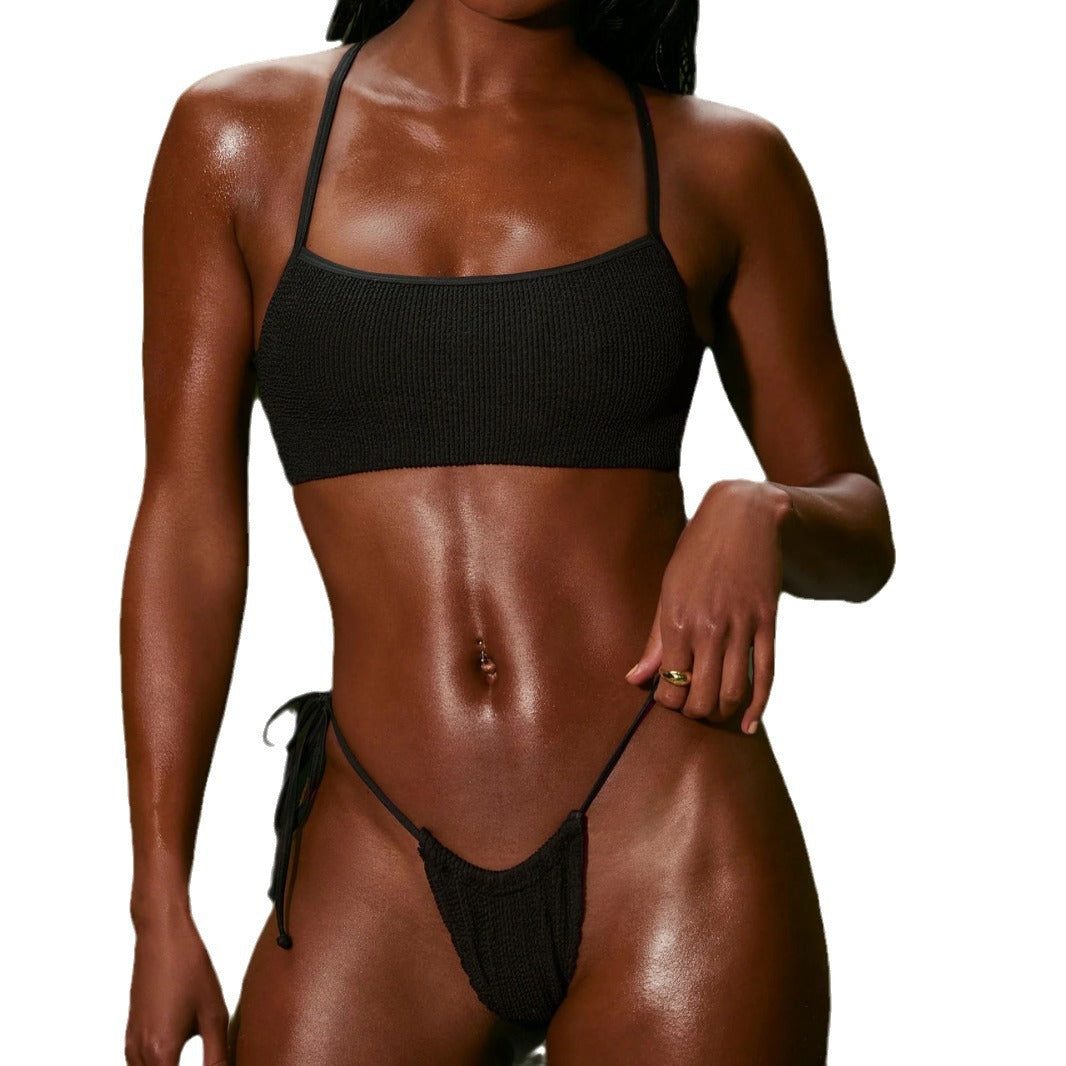Dame sportslig bikini med justerbare sløjfer Skovae